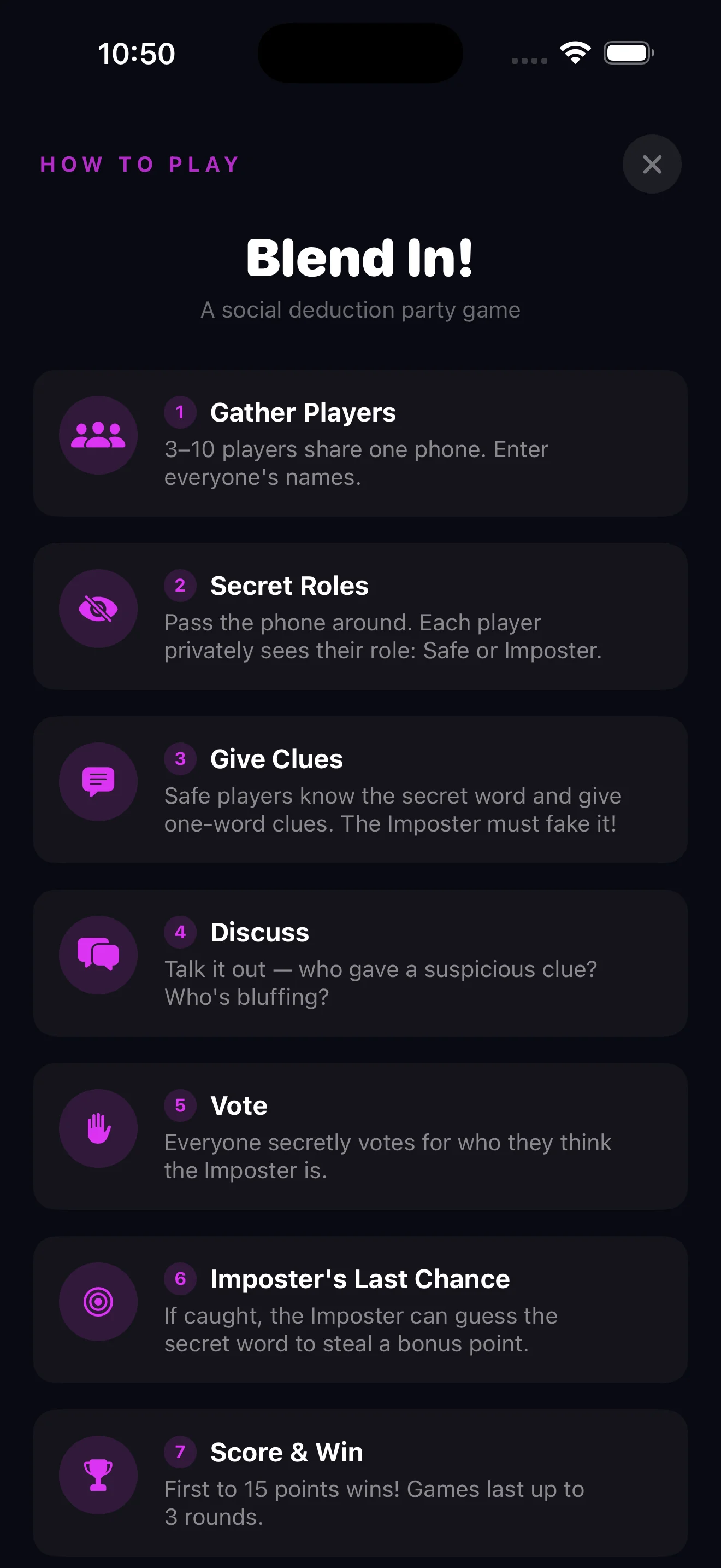 Blend In! How to Play tutorial with step-by-step guide