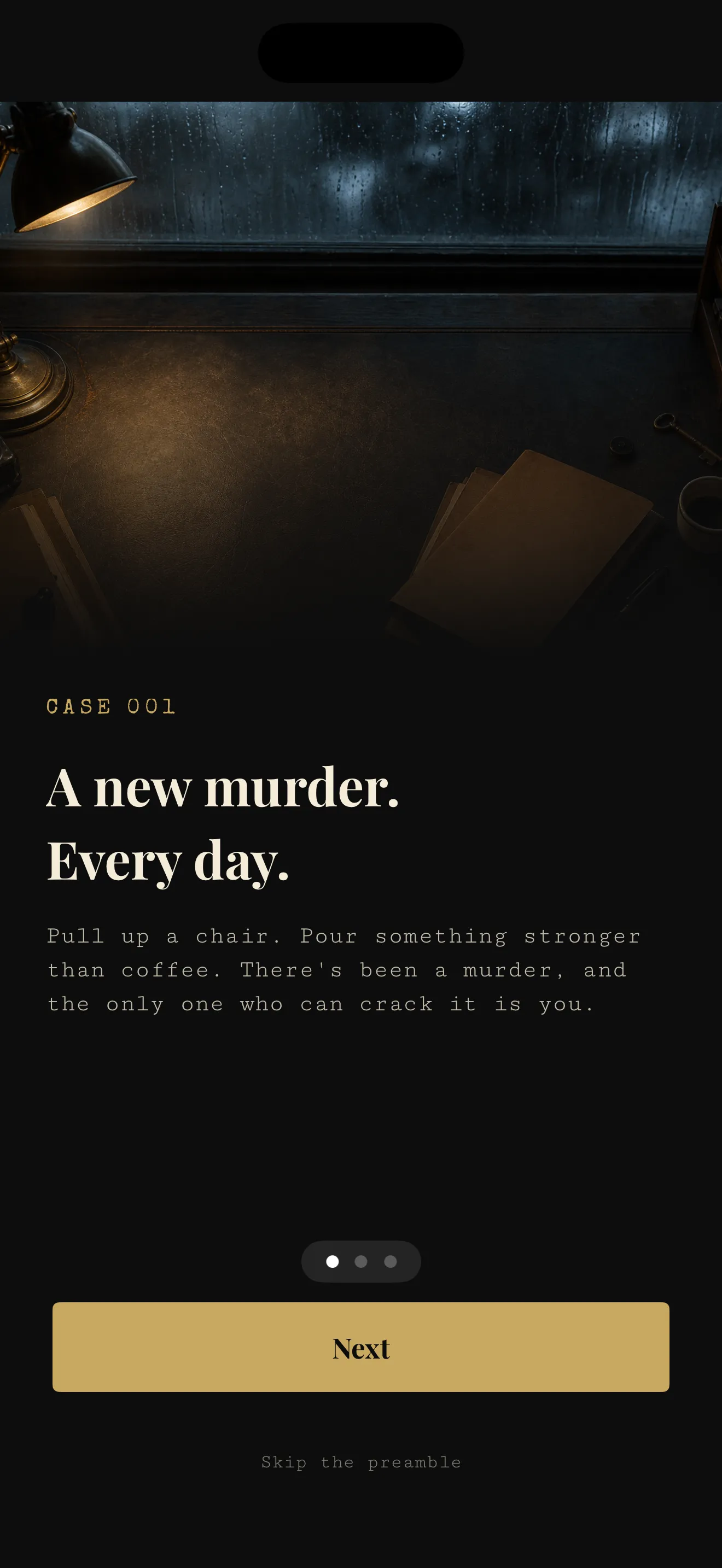 Casefile Daily on iPhone