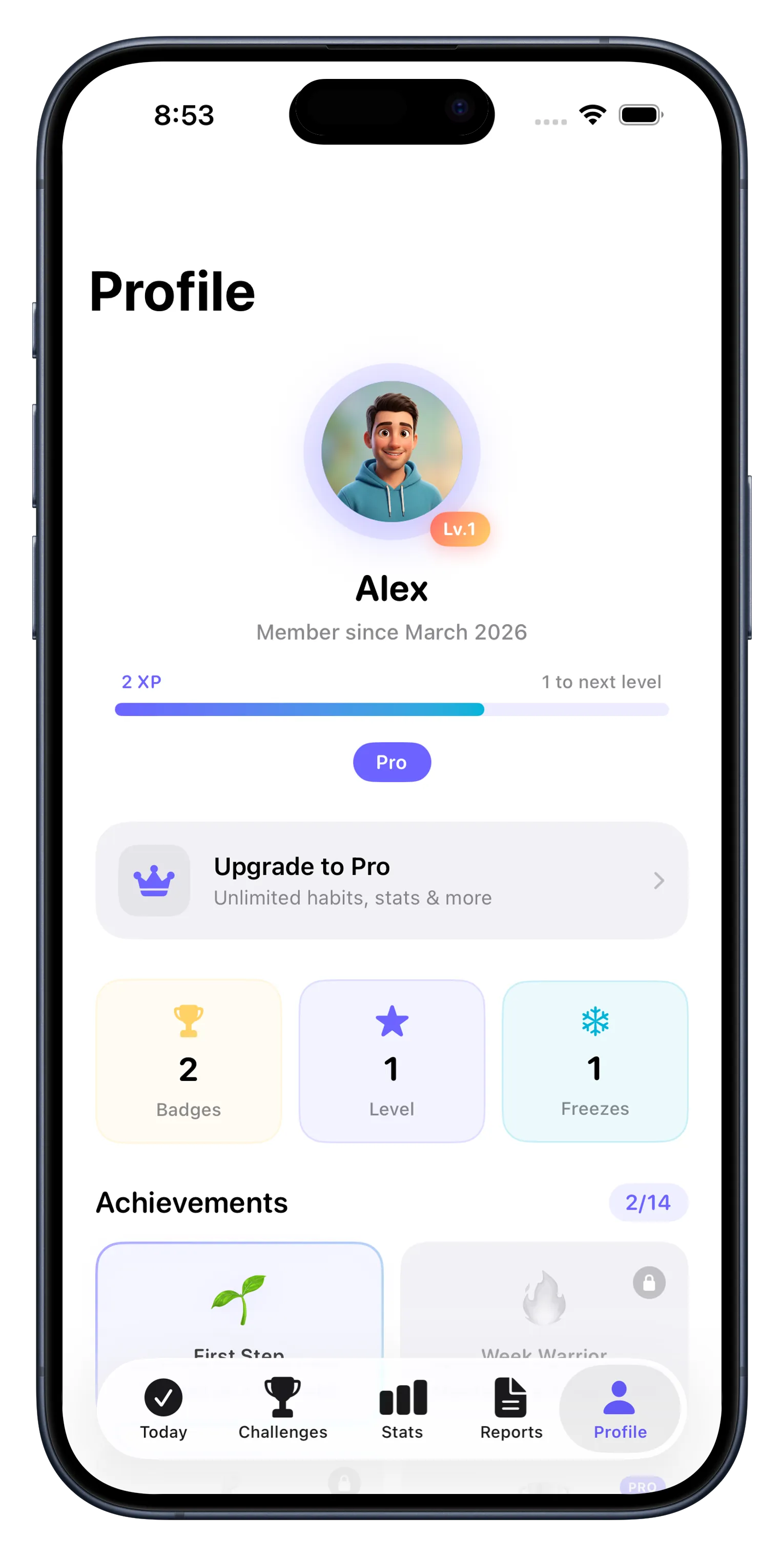 See Your Progress Come to Life — Statistics with weekly insights
