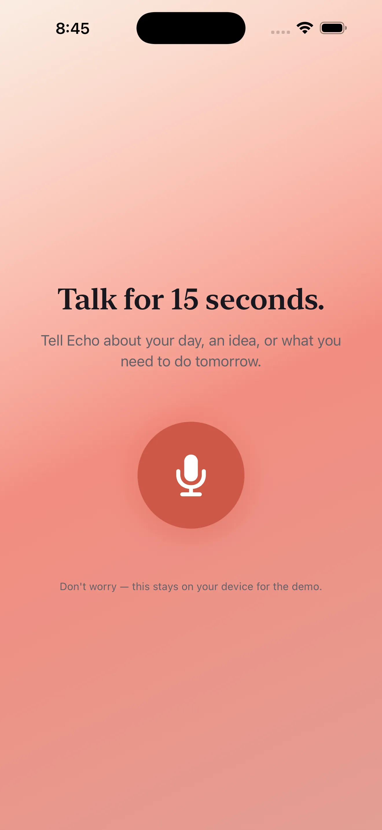 Echo onboarding - transcribe, summarize, and send anywhere