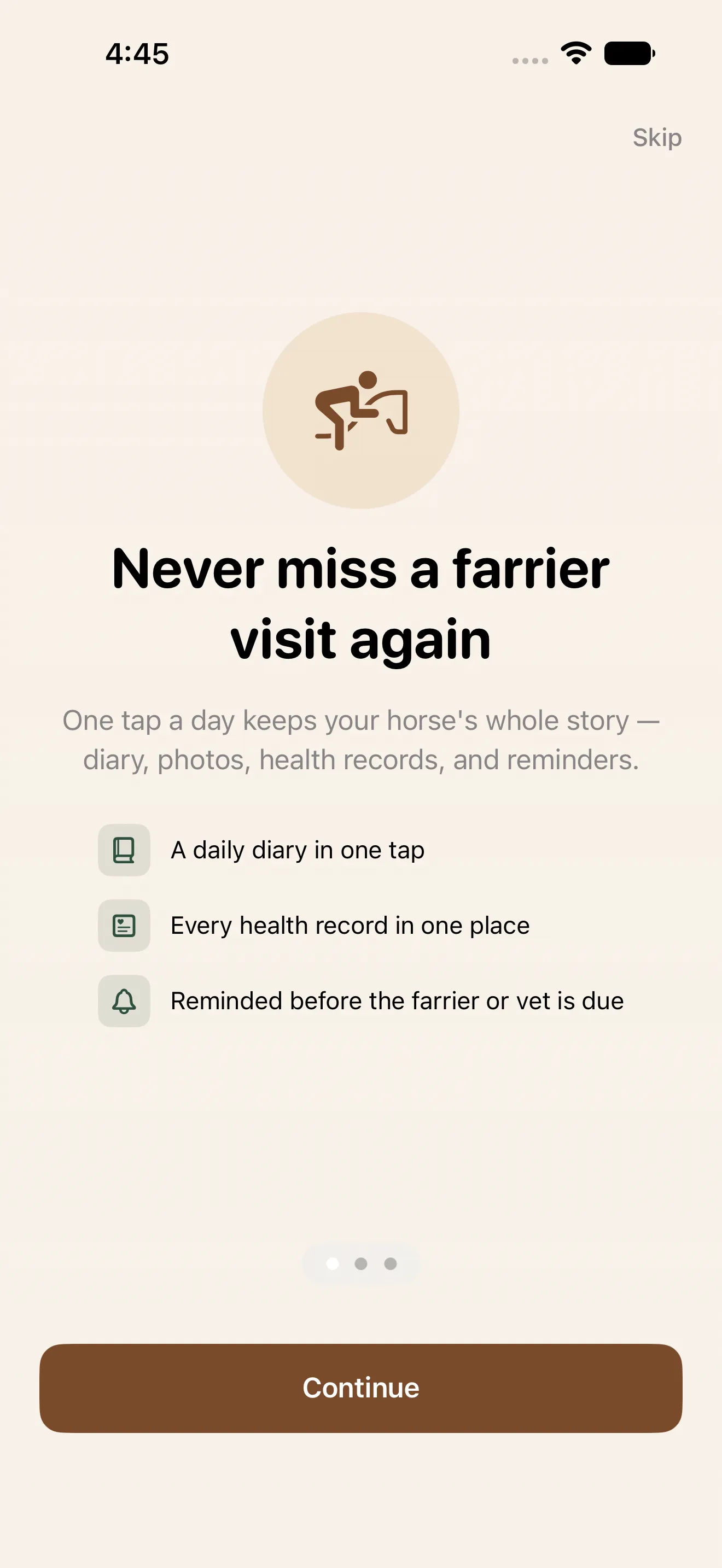 Hoofprint onboarding — Never miss a farrier visit again