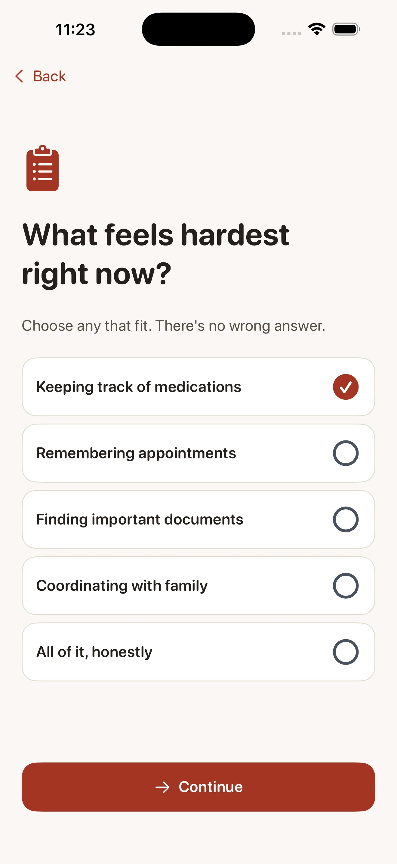Kindred onboarding — Your family's information stays private