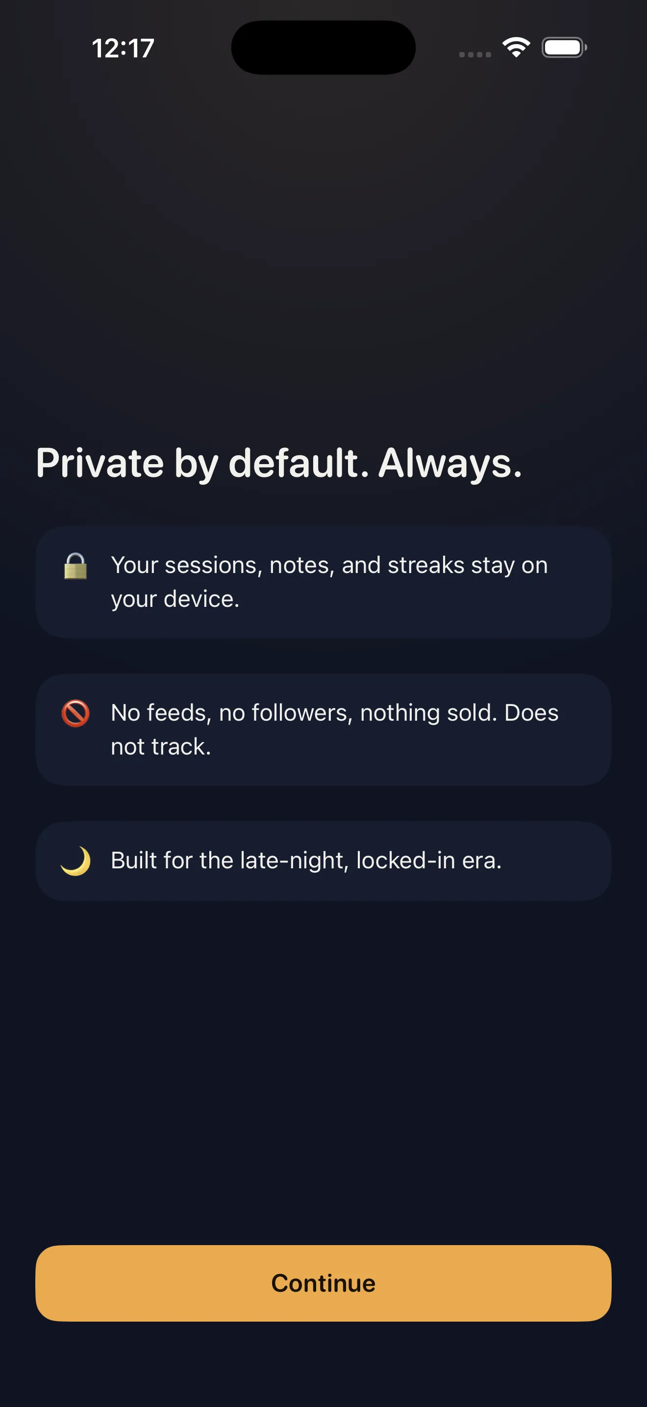 Locked In onboarding — Study with me, on demand