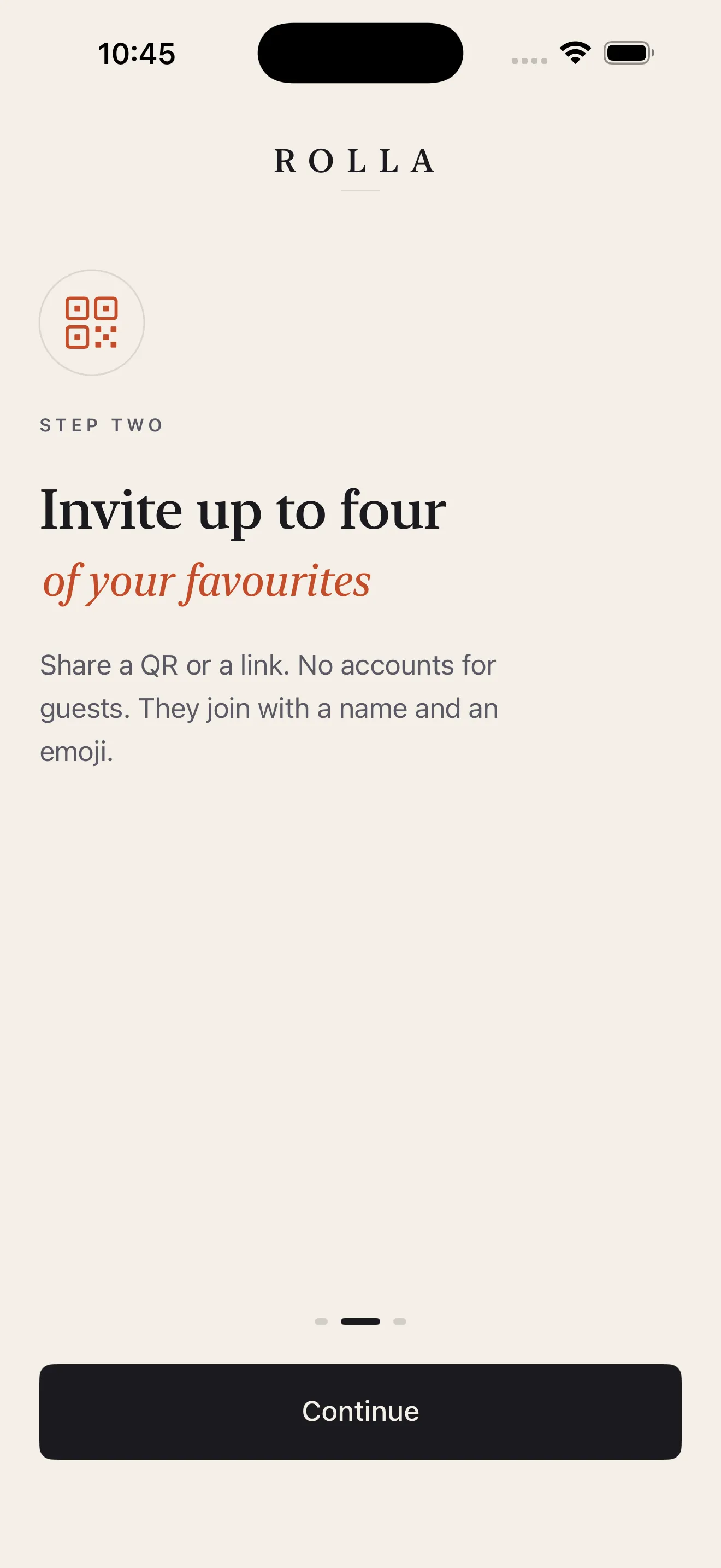 Rolla onboarding — how shared rolls work