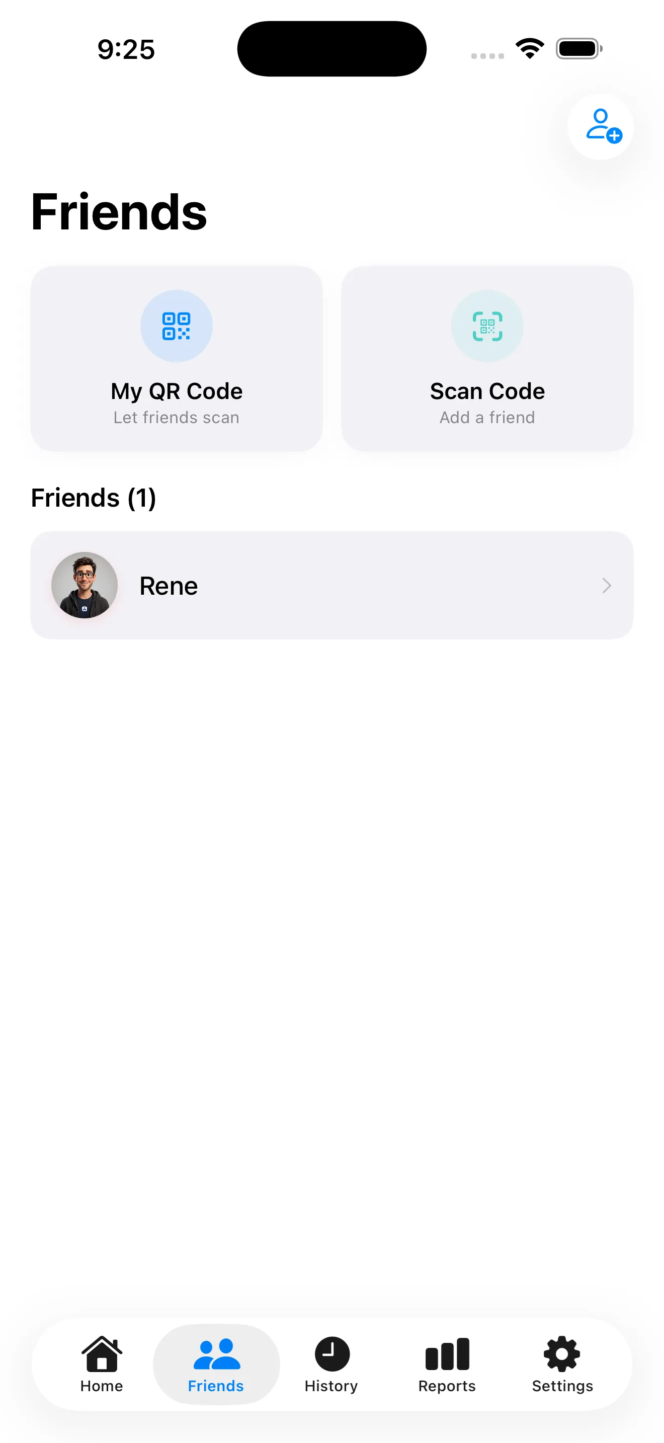 SplitSnap friends list for quick re-use