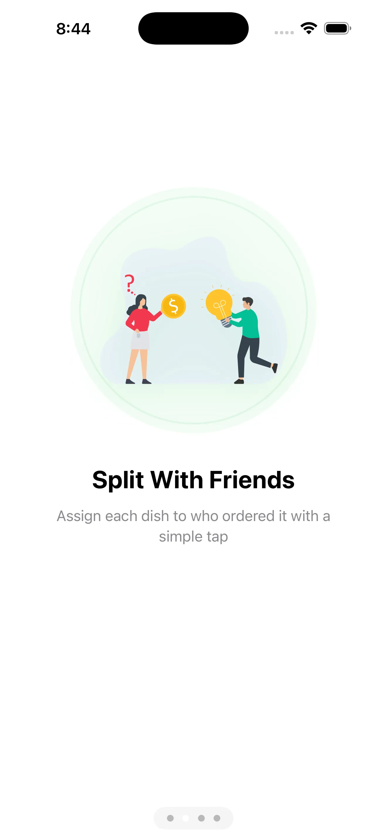 SplitSnap onboarding — Point. Scan. Split.