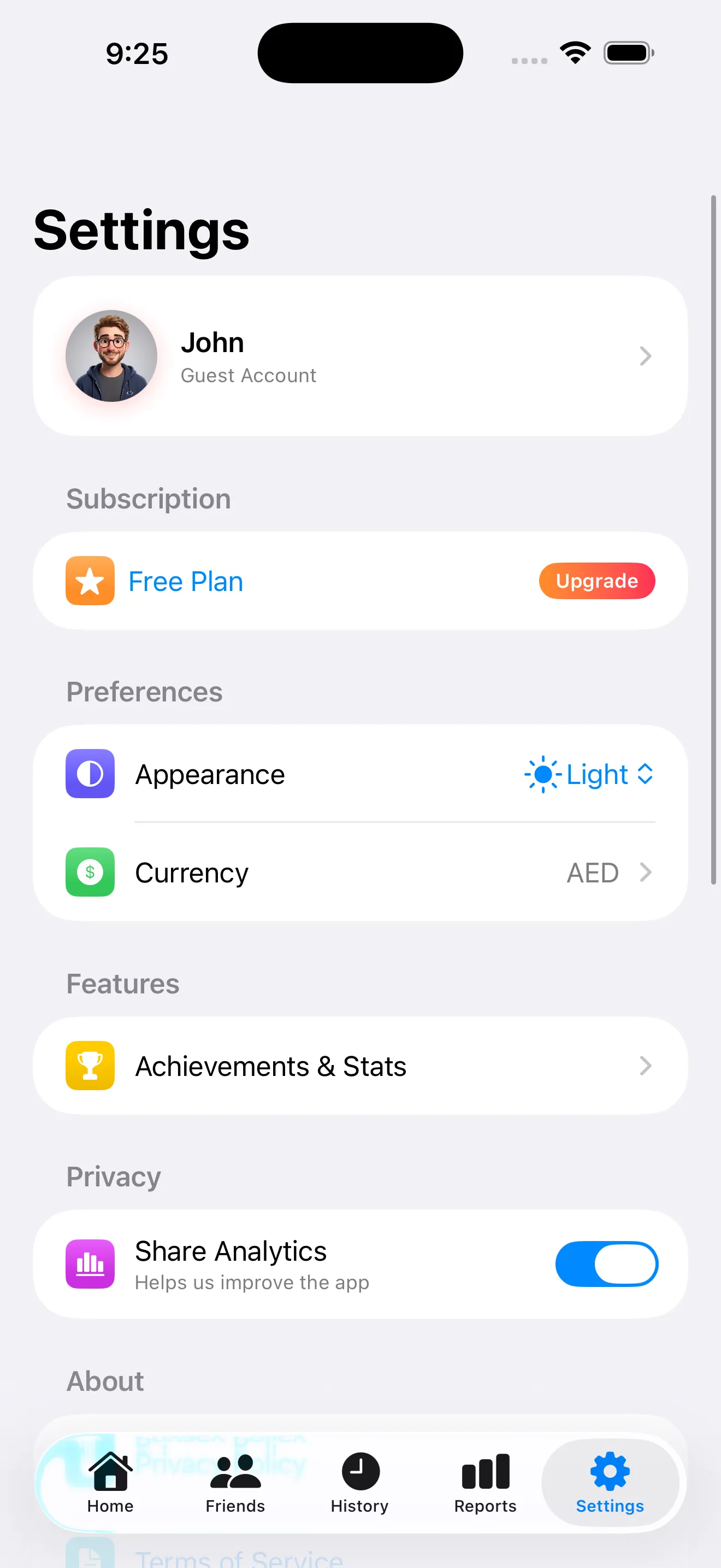 SplitSnap settings and preferences