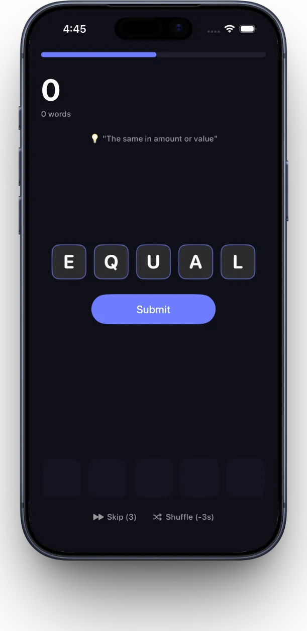 Streak multiplier display showing progression to LEGENDARY status