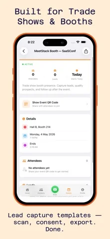 Organized, searchable contacts list in MeetStack