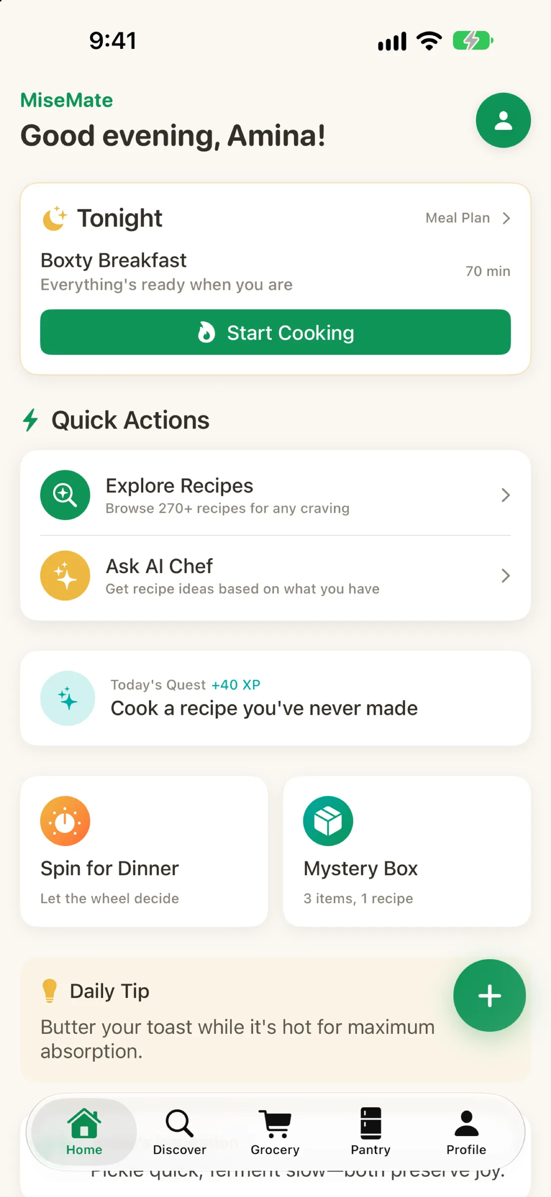MiseMate — Recipe, Meal Prep & Planning (iPhone app preview)