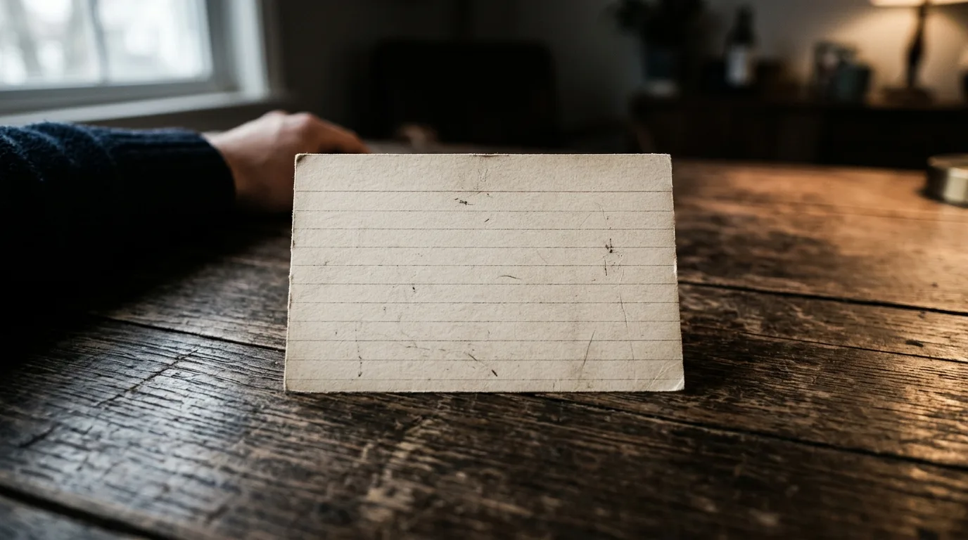 A tight, high-contrast crop of a single household checklist card on a table